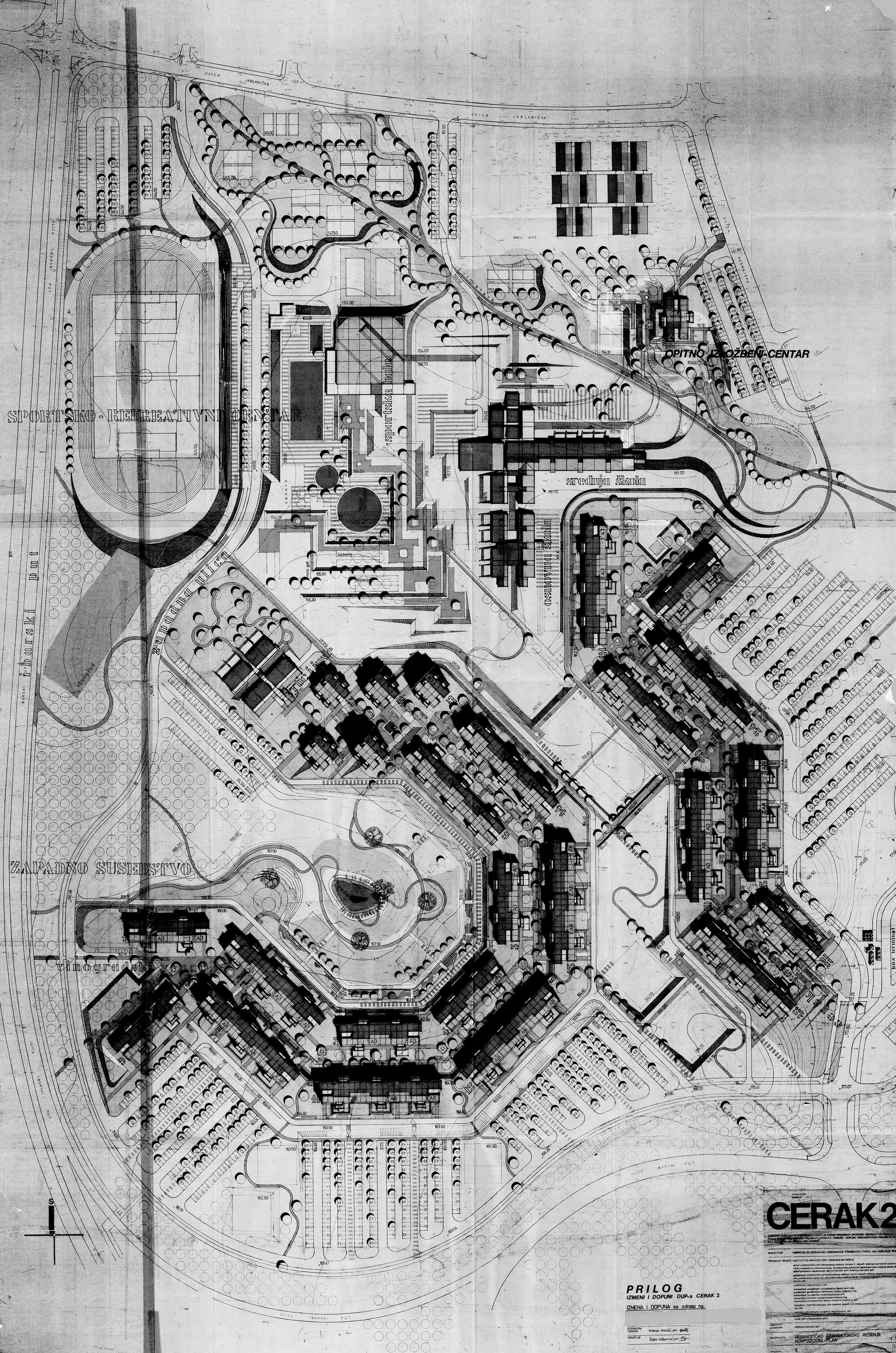 Karta Urbanističkog projekta (UP) iz 1982. godine